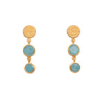Load image into Gallery viewer, Serenity 2 Bezel Drop Earrings 24K Gold Vermeil