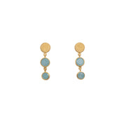 Serenity 2 Bezel Drop Earrings 24K Gold Vermeil Amazonite