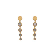 Serenity 4 Bezel Drop Earrings 24K Gold Vermeil Labradorite