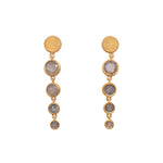 Load image into Gallery viewer, Serenity 4 Bezel Drop Earrings 24K Gold Vermeil