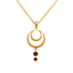 Load image into Gallery viewer, Strength Double Circle Pendant 24K Fair Trade Gold Vermeil in Various Gemstones