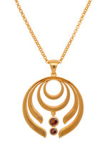 Load image into Gallery viewer, Strength Pendant 24K Gold Vermeil in Various Gemstones Garnet