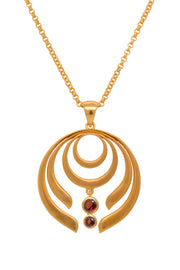 Strength Pendant 24K Gold Vermeil in Various Gemstones Garnet