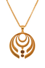 Load image into Gallery viewer, STRENGTH LARGE SMOKY QUARTZ PENDANT 24K GOLD VERMEIL - Joyla Jewelry
