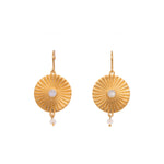 Load image into Gallery viewer, Sun Ray Earrings 24K Gold Vermeil with Labradorite or Rainbow Moonstone