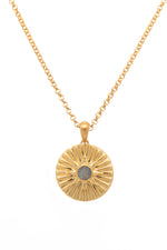 Load image into Gallery viewer, Sun And Star Pendant Necklace 24K Gold Vermeil

