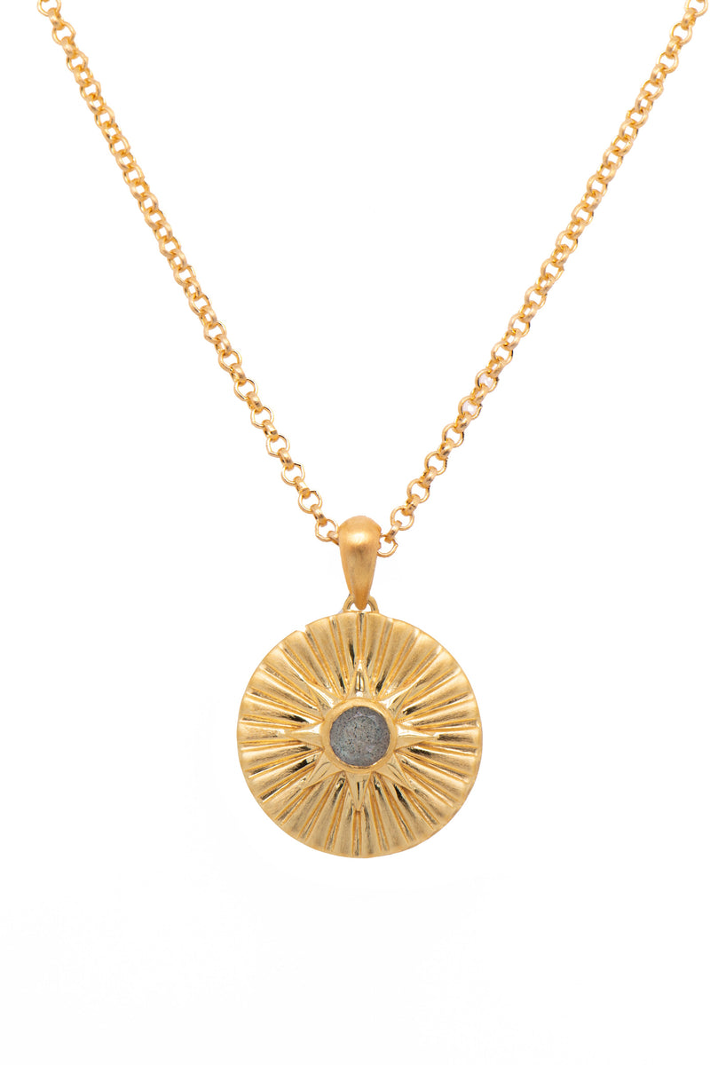 Sun And Star Pendant Necklace 24K Gold Vermeil