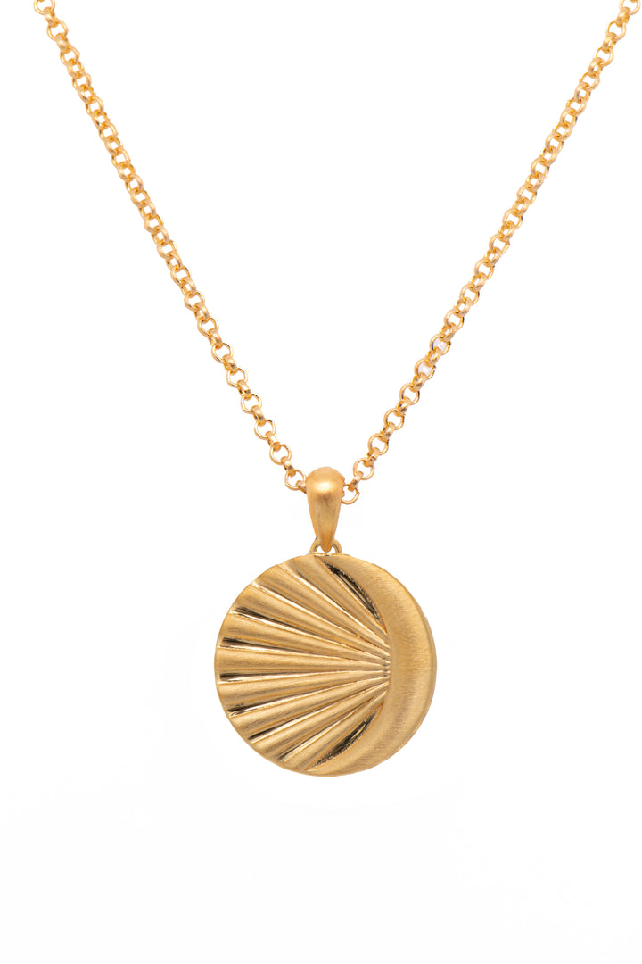 Moon Ray Pendant Necklace 24K Gold Vermeil