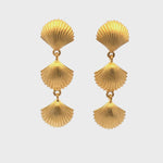 Load and play video in Gallery viewer, Aloha Cascading Shell Post Earrings 24K Gold Vermeil
