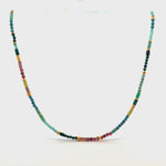 Load and play video in Gallery viewer, Multi Color Faceted Beaded Necklace 3MM 24K Gold Vermeil

