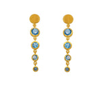 Load image into Gallery viewer, SERENITY FOUR BEZEL SKY BLUE TOPAZ EARRINGS 24K GOLD VERMEIL - Joyla Jewelry
