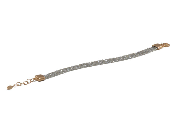 FOUR STRAND BRACELET WITH FACETED LABRADORITE 4 FAIR TRADE 24K GOLD VERMEIL - Joyla Jewelry
