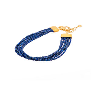 Multi Strand Lapis Bracelet 24K Fair Trade Gold Vermeil