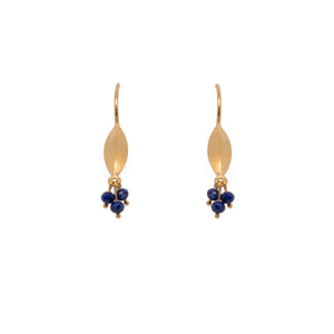 Bliss Cluster Lapis Earrings 24K Gold Vermeil