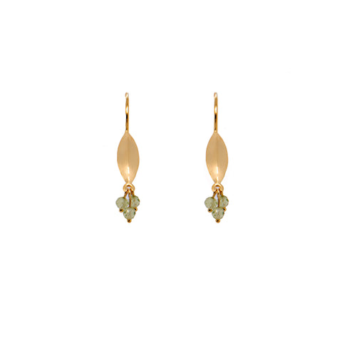 Earrings-Bliss Peridot 24 K Gold Vermeil
