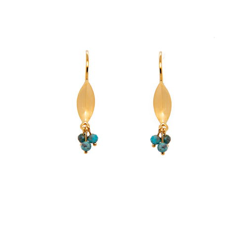 Bliss Cluster Shaded Turquoise Earrings 24K Gold Vermeil