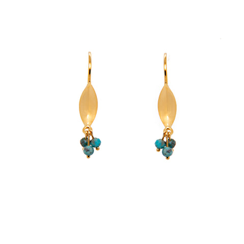 Earrings-Bliss Shaded Turquoise 24 K Gold Vermeil