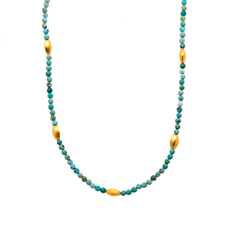NECKLACE- BLISS TURQUOISE 24K GOLD VERMEIL