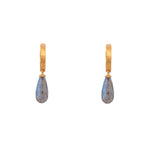 Load image into Gallery viewer, Huggie Flat Hoop Drop Earrings Collection in 24K Fair Trade Gold Vermeil
