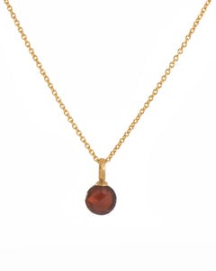 Garnet Faceted Coin Pendant Necklace Fair Trade 24K Gold Vermeil