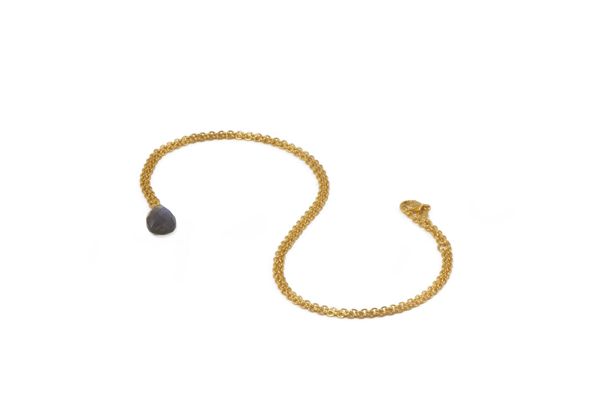 FACETED LABRADORITE DROP 24K FAIR TRADE GOLD VERMEIL - Joyla Jewelry