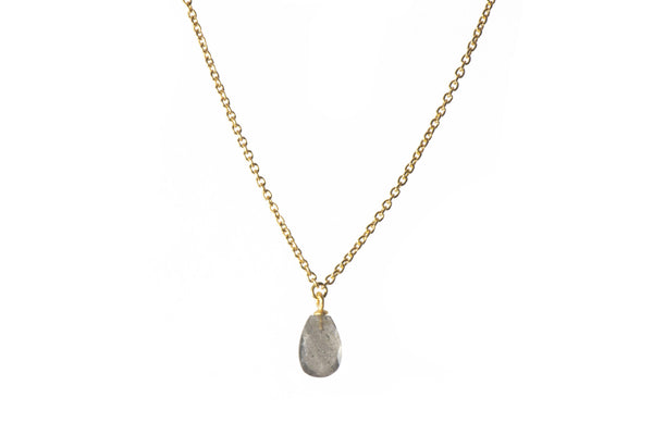 FACETED LABRADORITE DROP 24K FAIR TRADE GOLD VERMEIL - Joyla Jewelry