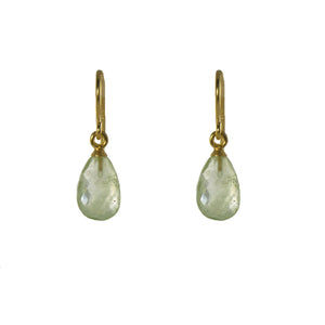 FACETED PREHNITE FRENCH WIRE EARRINGS FAIR TRADE 24K VERMEIL - Joyla Jewelry