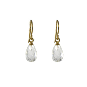 FACETED CRYSTAL FRENCH WIRE EARRINGS FAIR TRADE 24K GOLD VERMEIL - Joyla Jewelry