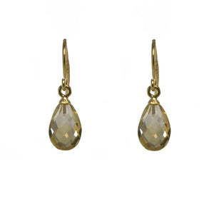 FACETED CITRINE FRENCH WIRE EARRINGS FAIR TRADE 24K GOLD VERMEIL - Joyla Jewelry