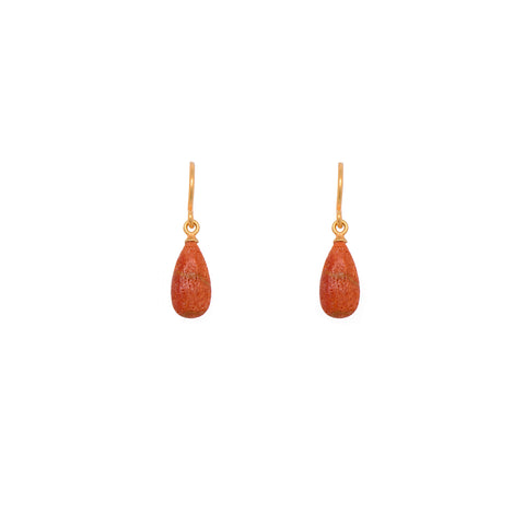 French Wire Coral Earrings 24K Fair Trade Gold Vermeil