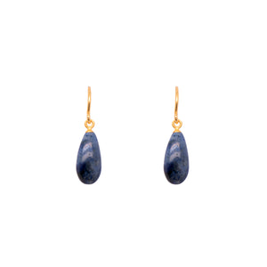 Dumitorite Polished Earrings 24k Gold Vermeil