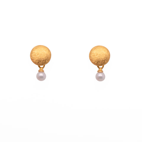 Pearl Moon Earrings 24K Fair Trade Gold Vermeil