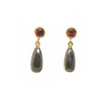 Load image into Gallery viewer, FACETED GARNET AND PYRITE EARRINGS FAIR TRADE 24K GOLD VERMEIL - Joyla Jewelry
