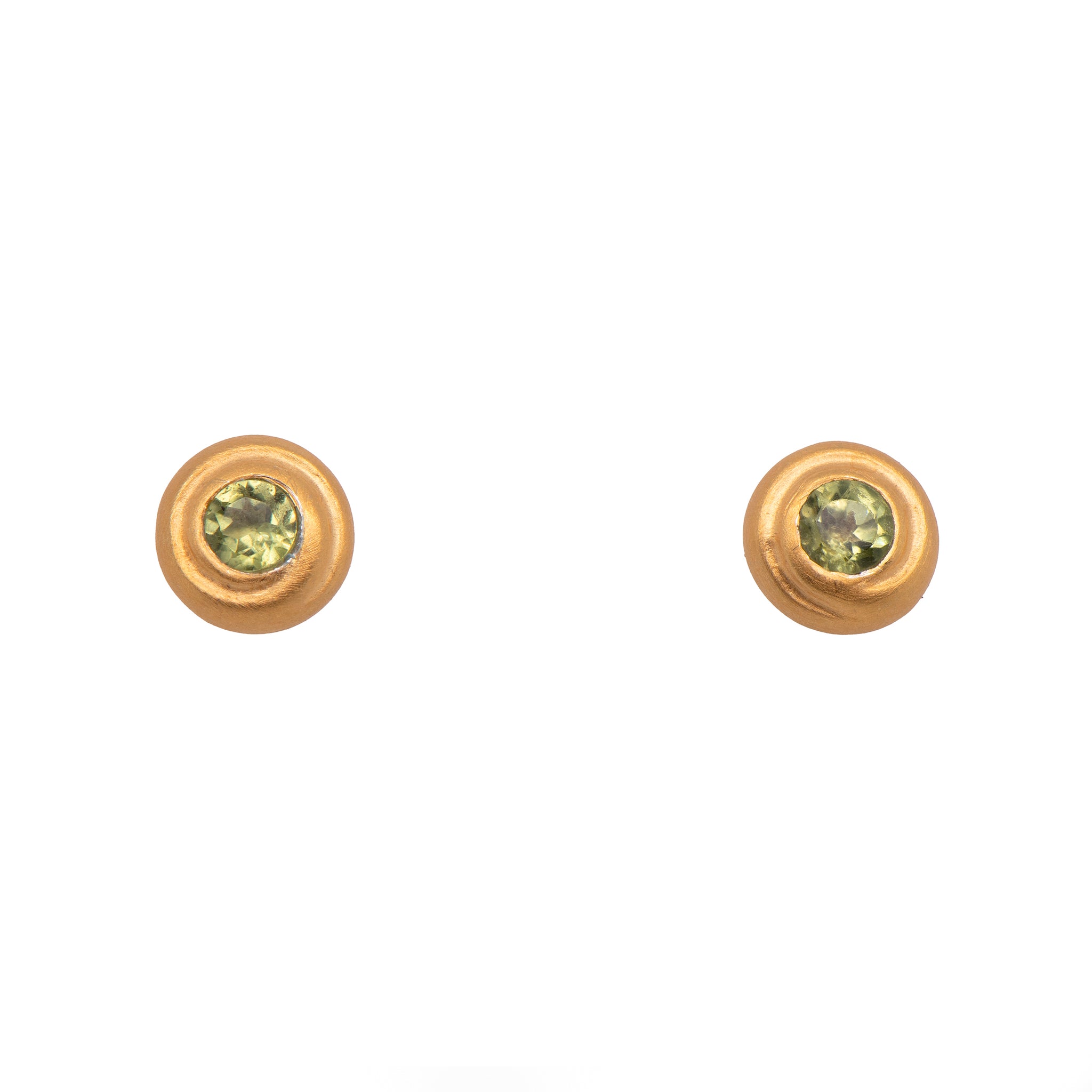 Peridot Gratitude Swirl Earrings 24K Fair Trade Gold Vermeil