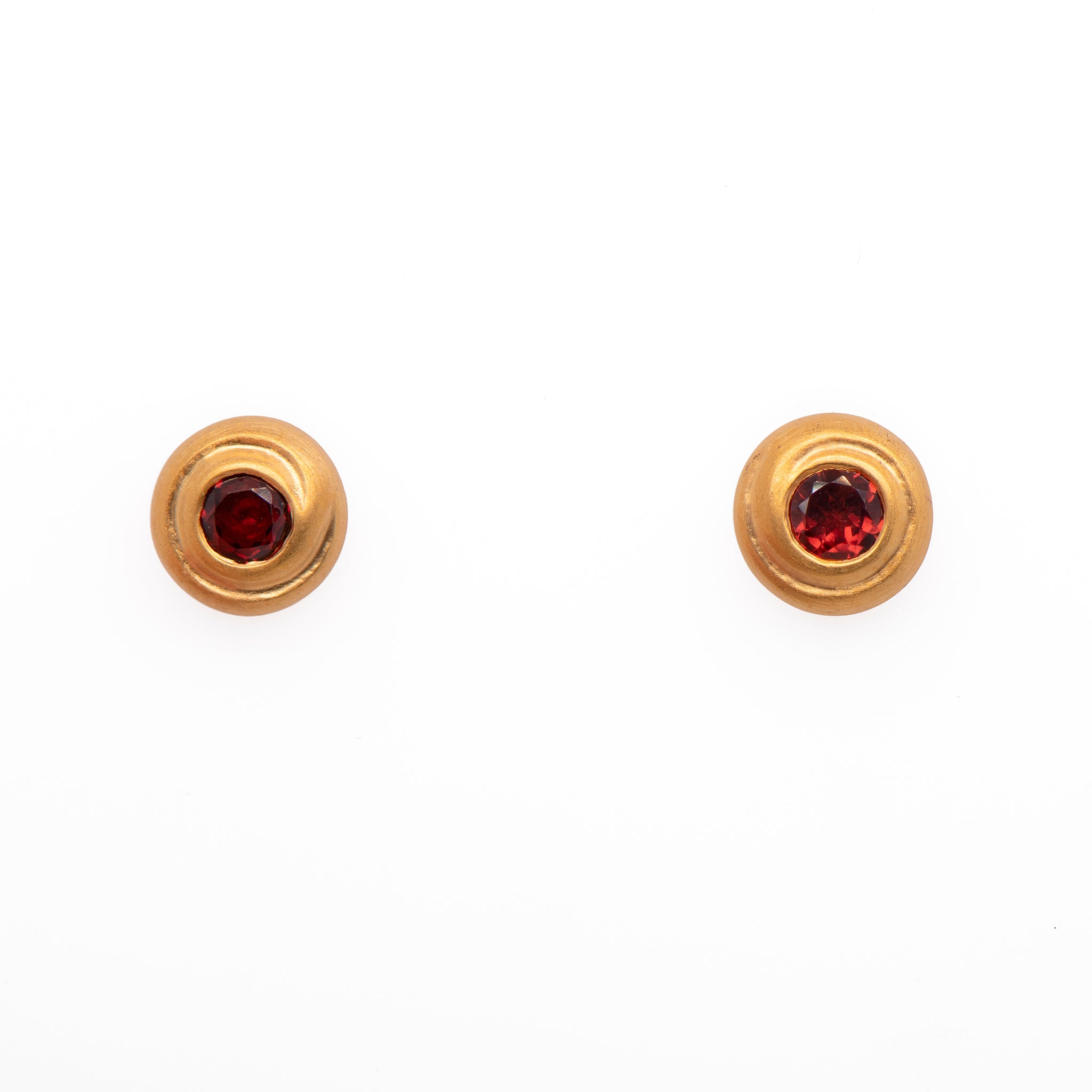 Garnet Gratitude Swirl Earrings 24K Fair Trade Gold Vermeil