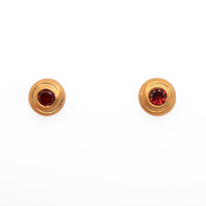 Garnet Gratitude Swirl Earrings 24K Fair Trade Gold Vermeil