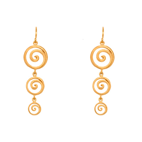 Gratitude Swirls Dangle Earrings 24K Gold Vermeil