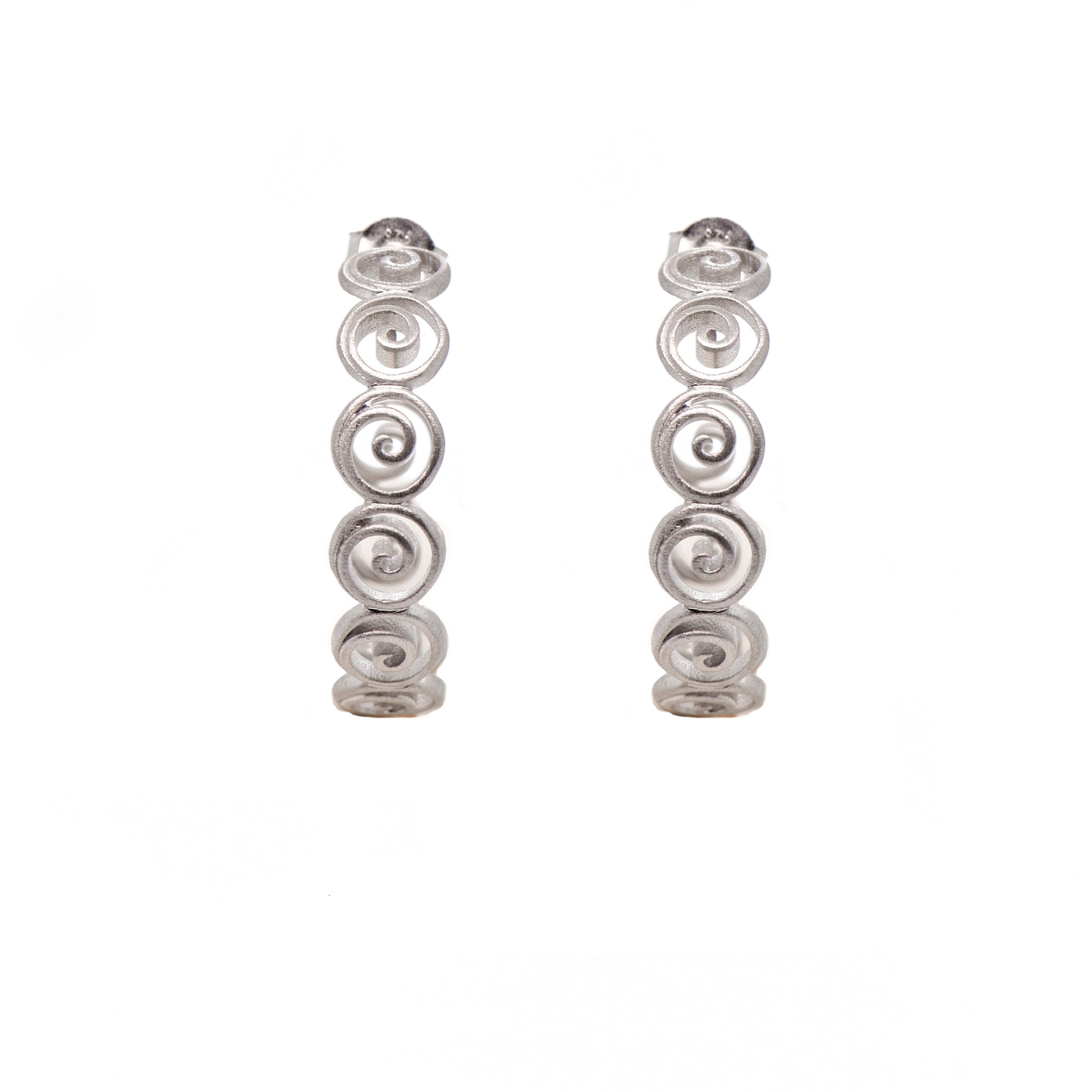 Gratitude Hoop Earrings Silver Rhodium