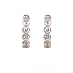 Gratitude Hoop Earrings Silver Rhodium