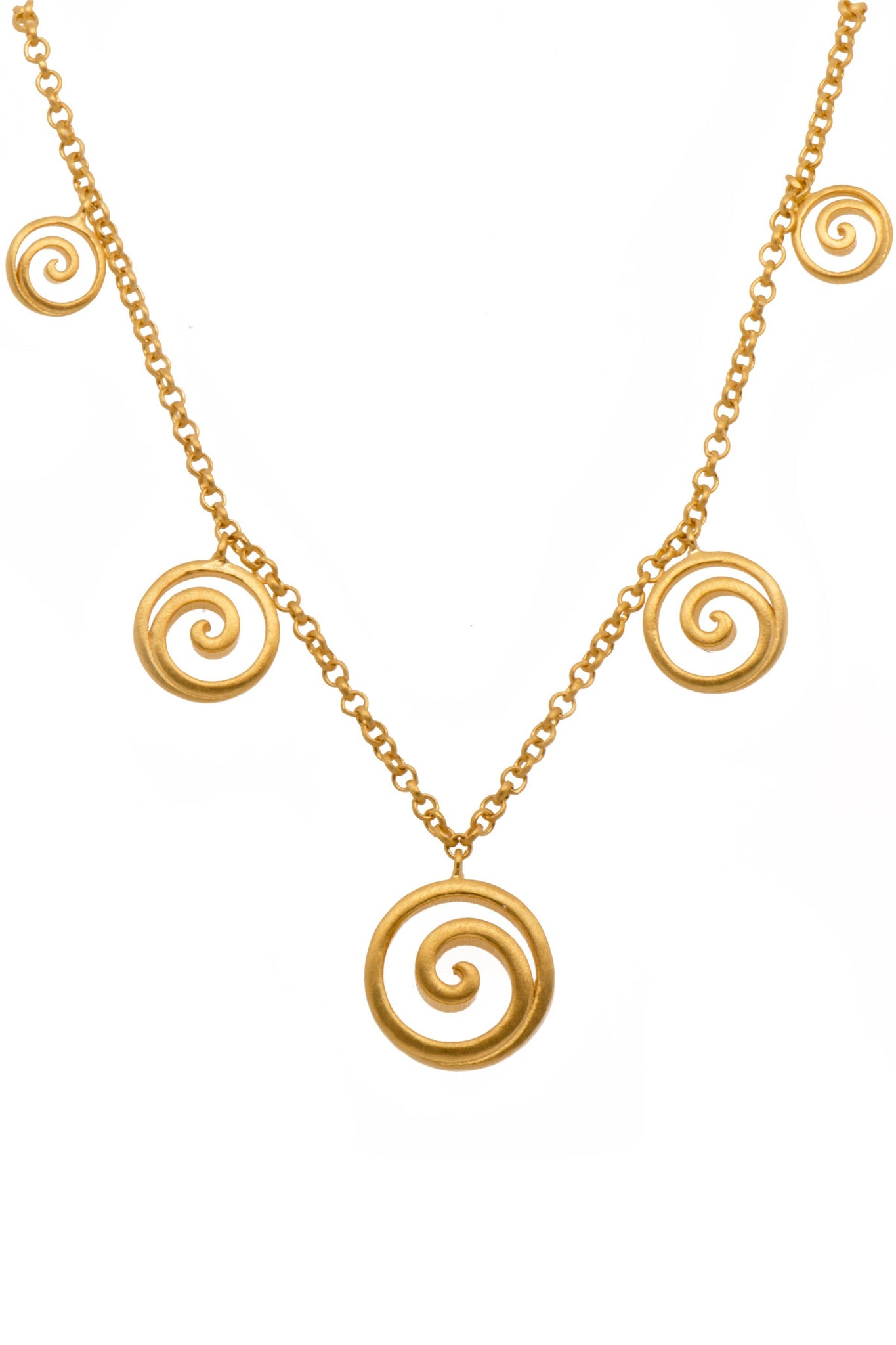 GRATITUDE GRADUATED OPEN SWIRL NECKLACE 24K GOLD VERMIL - Joyla Jewelry
