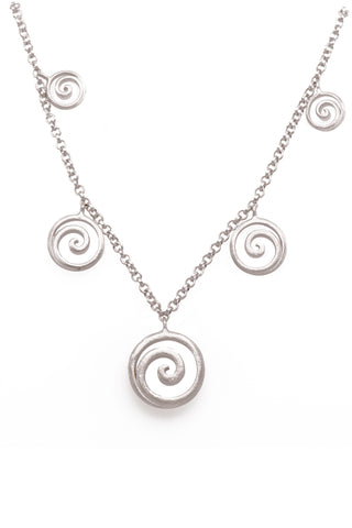925 Sterling Silver Rhodium Plated Gratitude Mini Swirl Necklace 16"/18"