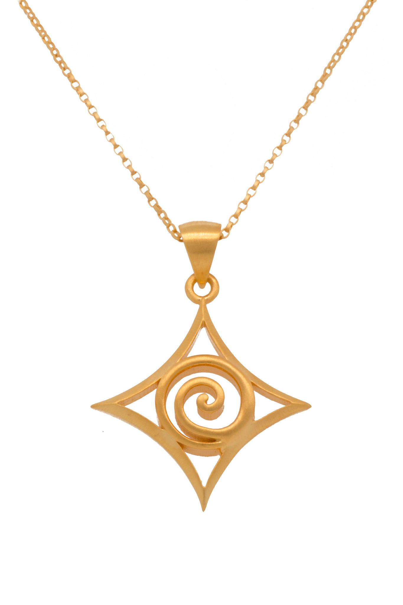 Gratitude Spiral Pendant Necklace 24K Gold Vermeil