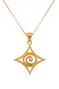 Gratitude Spiral Pendant Necklace 24K Gold Vermeil