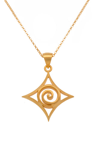 Gratitude Spiral Pendant Necklace 24K Gold Vermeil