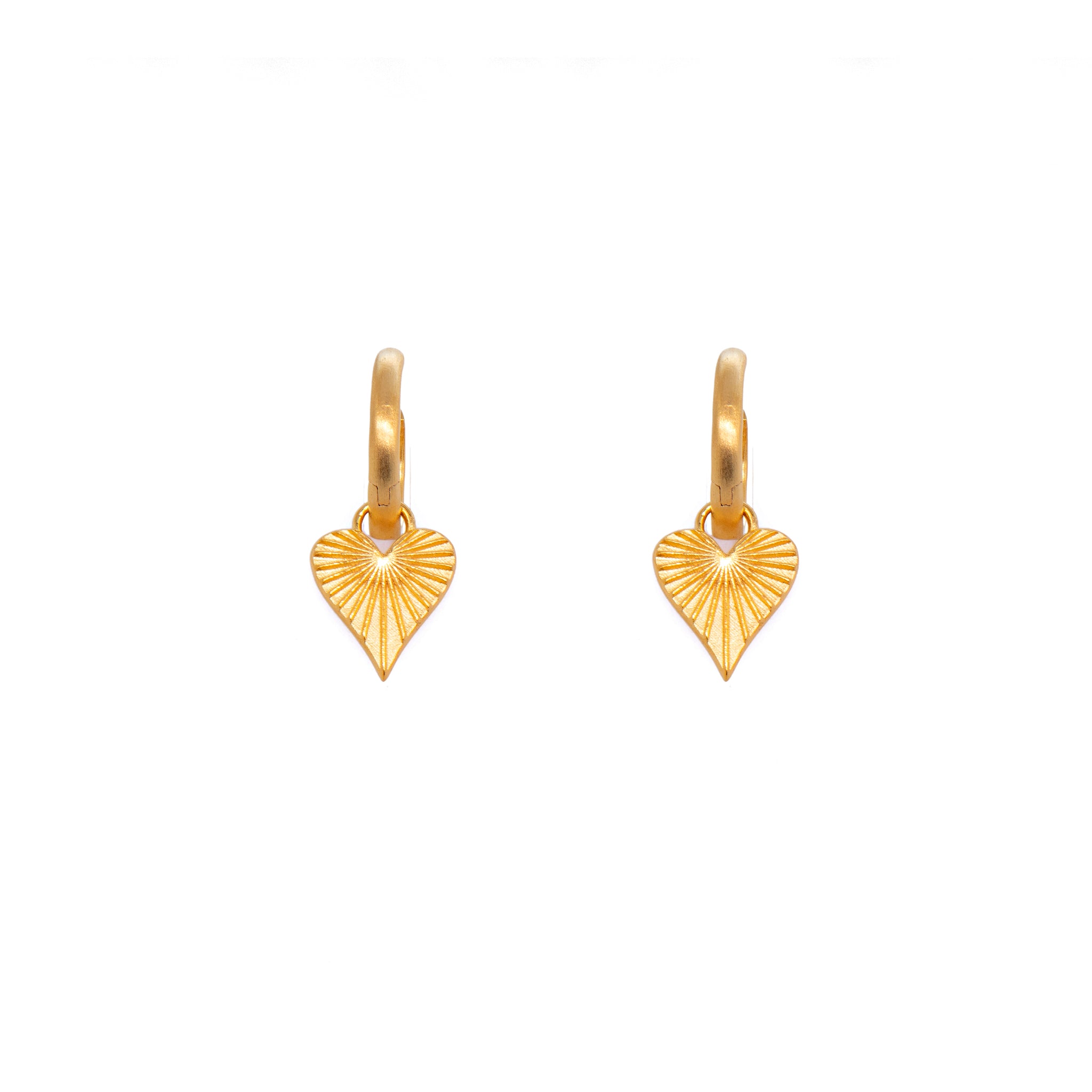 EARRINGS- HEART OF JOY HUGGIE GOLD VERMEIL