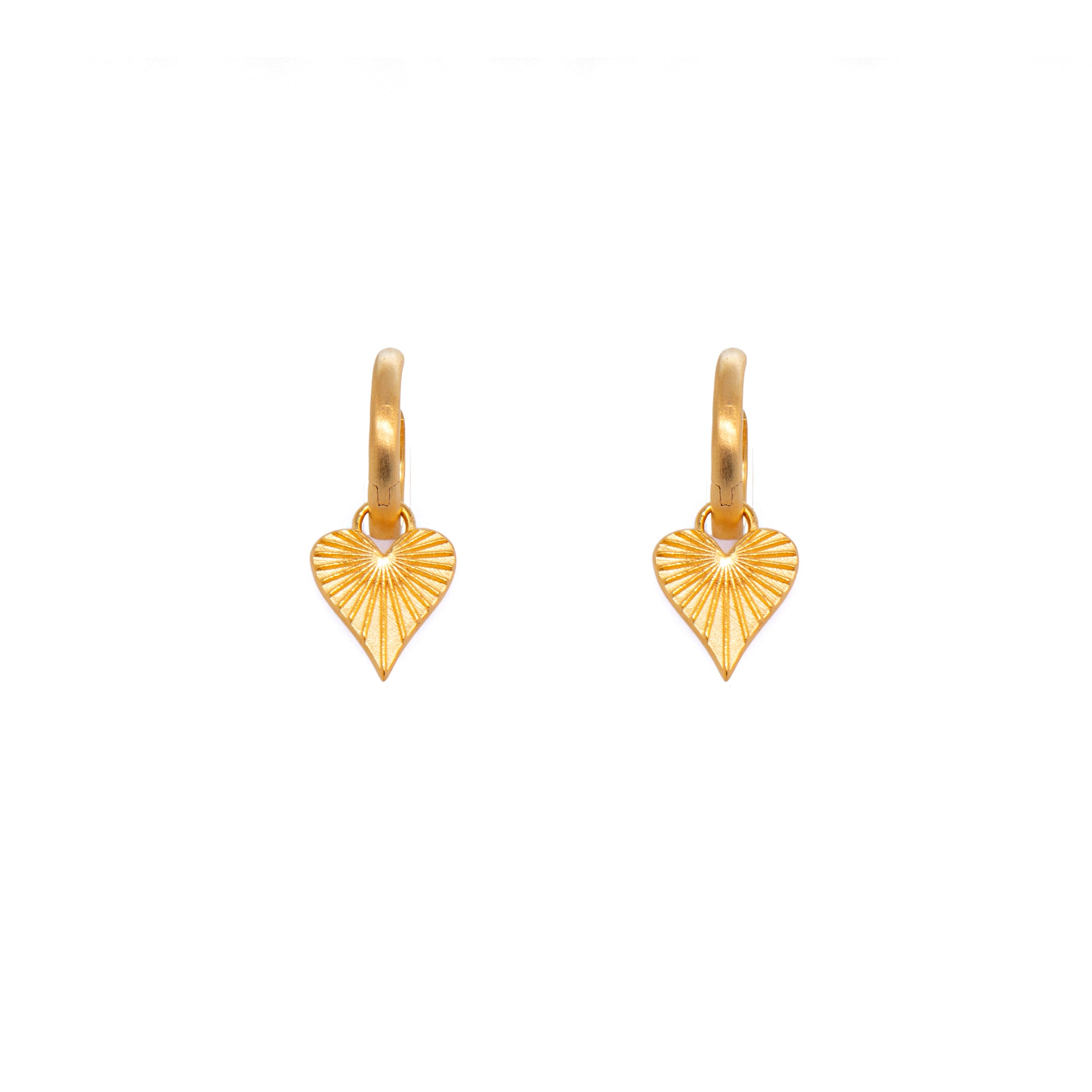 Heart of Joy Huggie  Earrings 24K Gold Vermeil