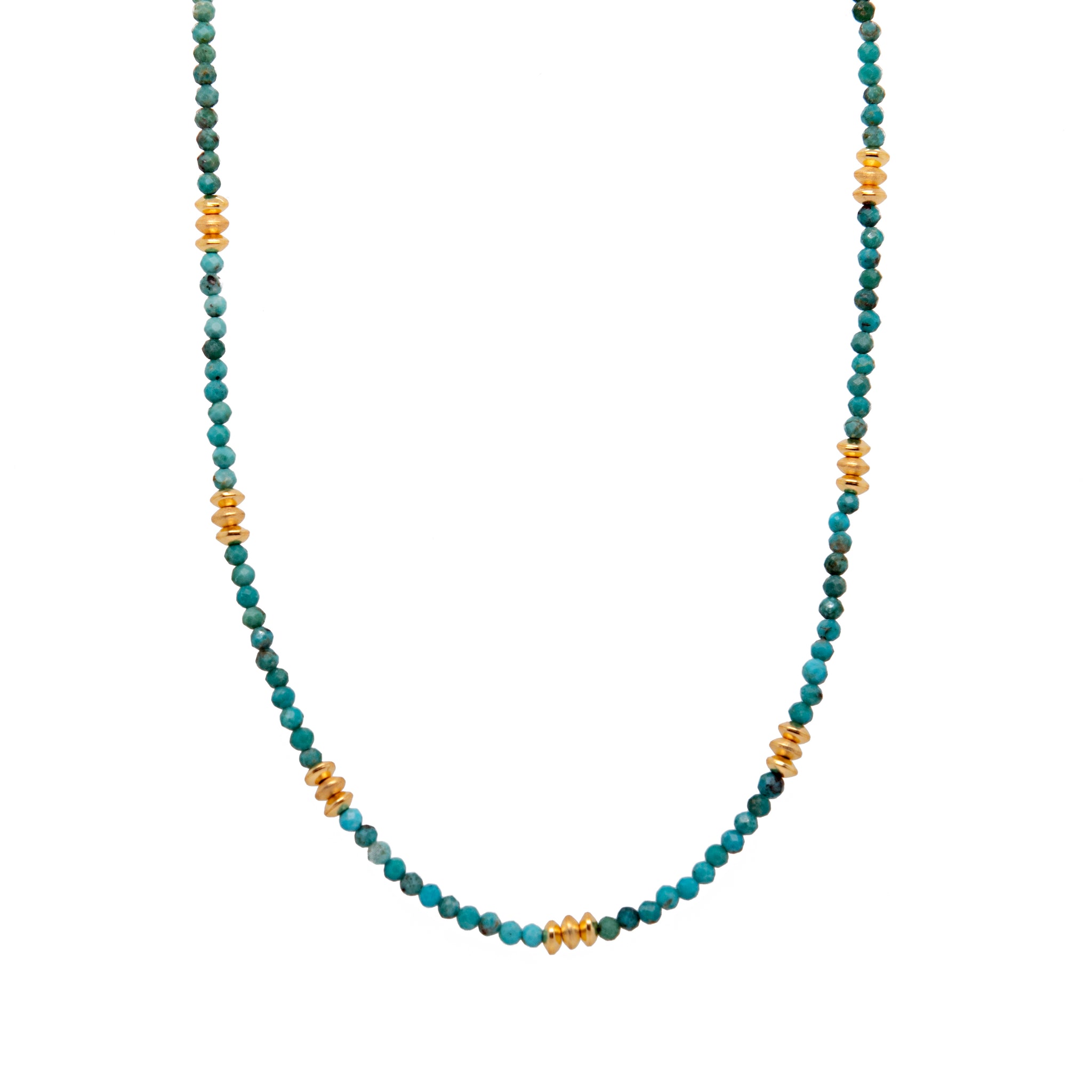 Karma Shaded Turquoise 2mm Necklace 24K Gold Vermeil