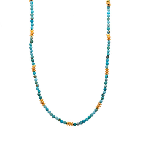 Necklace- Karma Turquoise 24 K Gold Vermeil