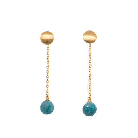 Moon Chain Drop Amazonite Earrings