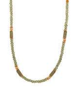 Load image into Gallery viewer, Peridot and Vesuvian 3mm Necklace 24K Fair Trade Gold Vermeil
